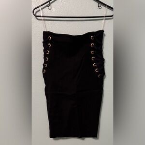 Windsor Black Lace-Up Pencil Skirt